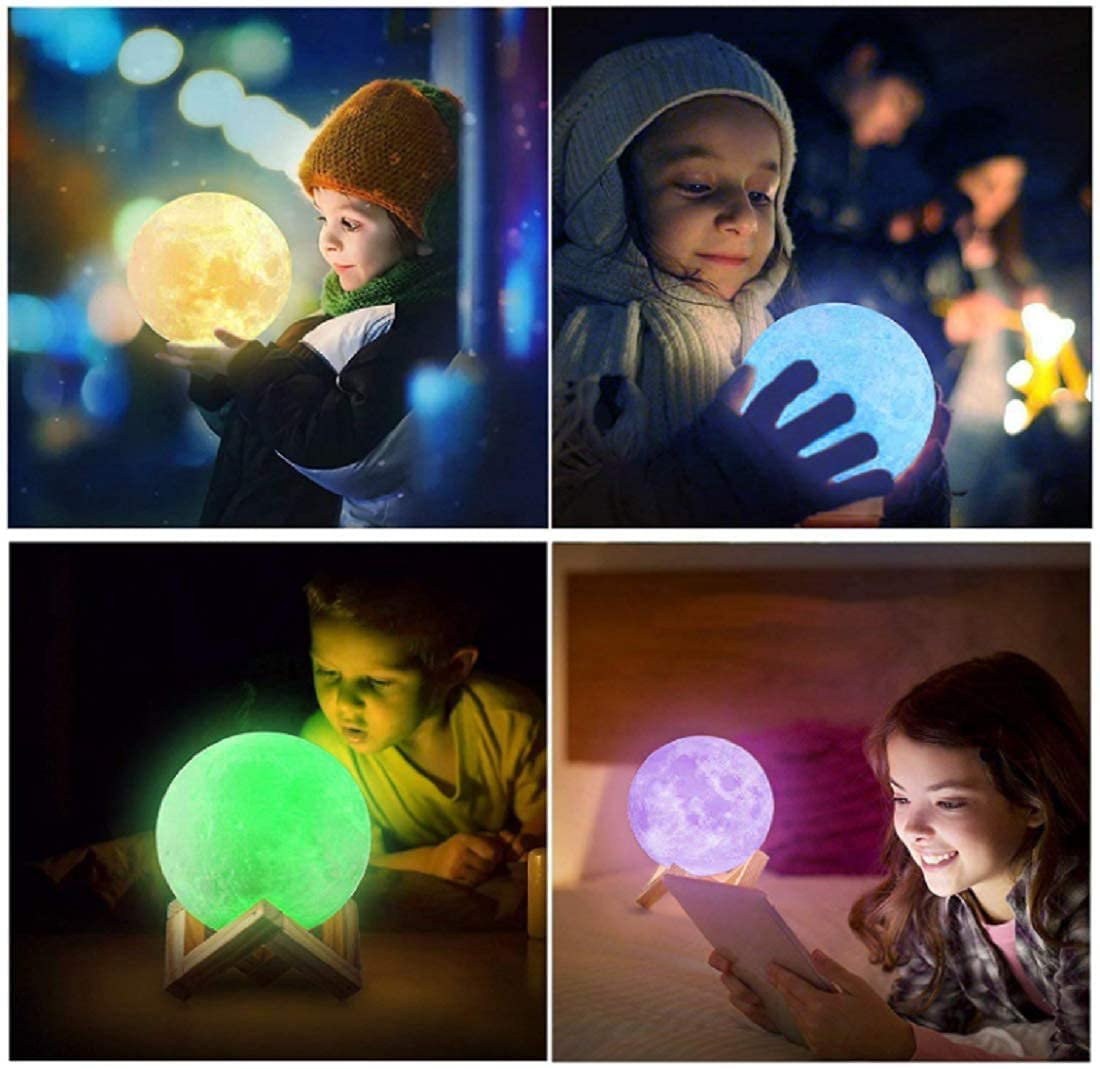 3D Moon Night Lamp β Rechargeable with 7 Color Changing Features