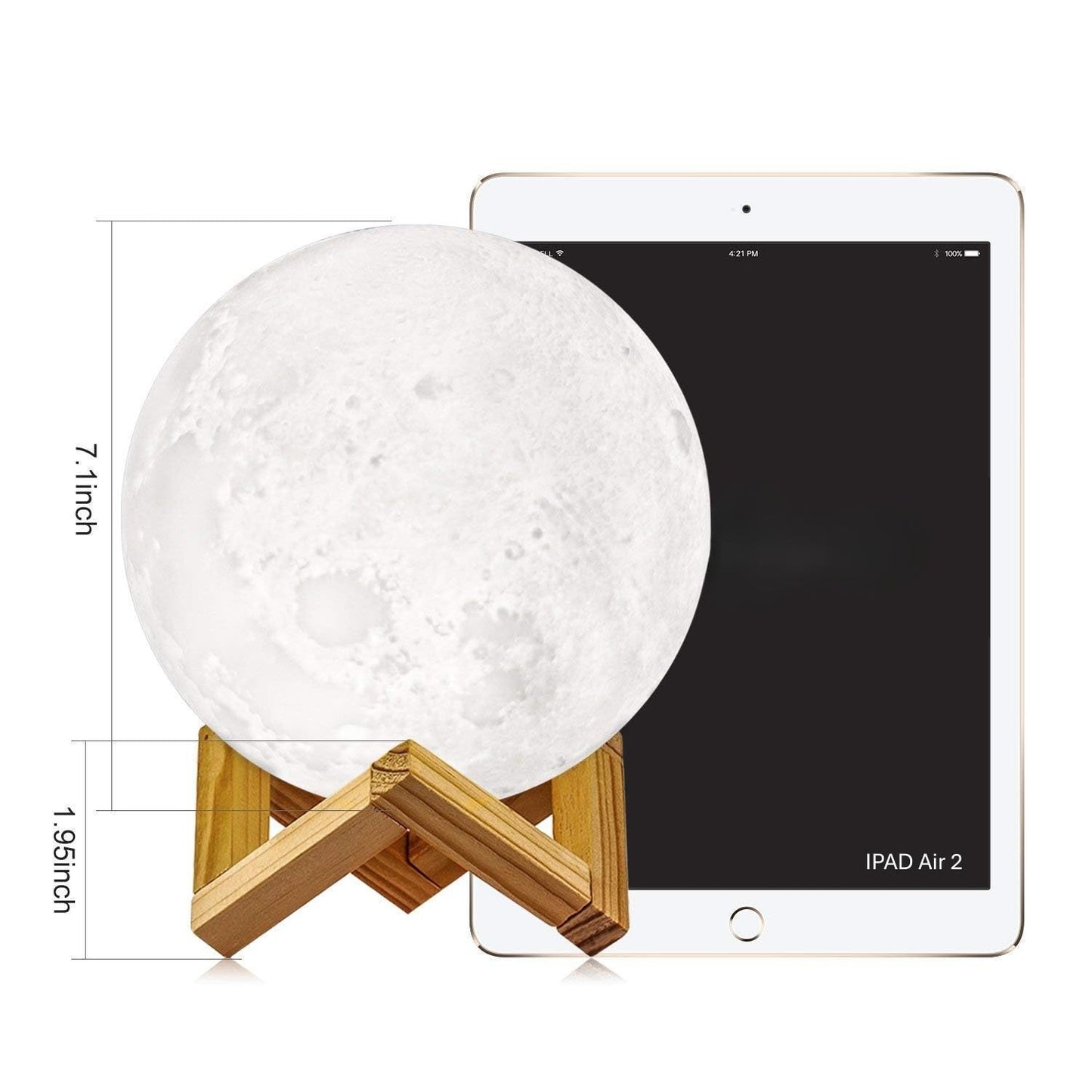 3D Moon Night Lamp β Rechargeable with 7 Color Changing Features