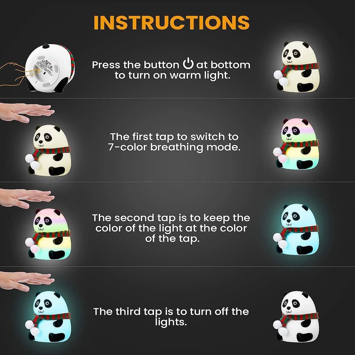 Panda Lamp – Rechargeable Silicone Night Lamp | Cute Panda Night Light