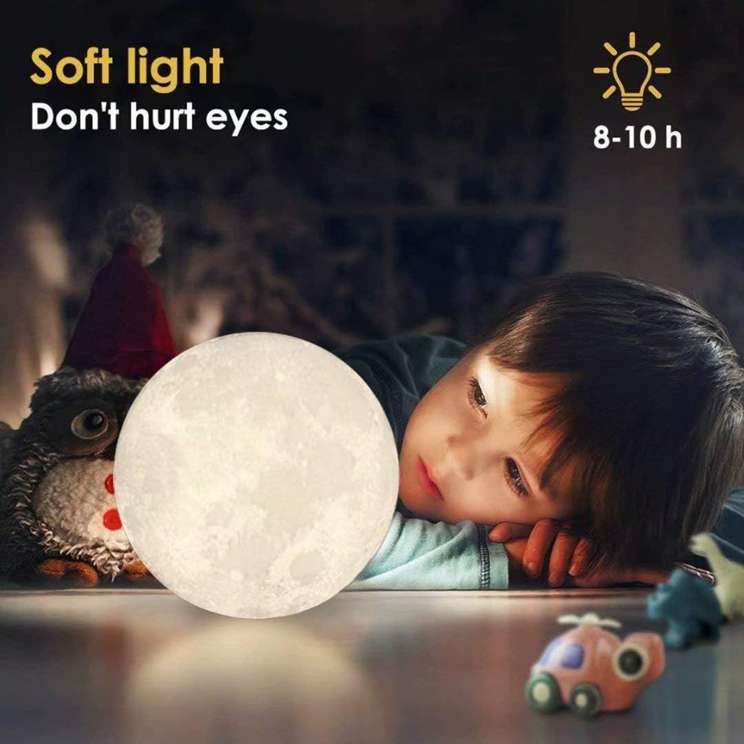 3D Moon Night Lamp β Rechargeable with 7 Color Changing Features