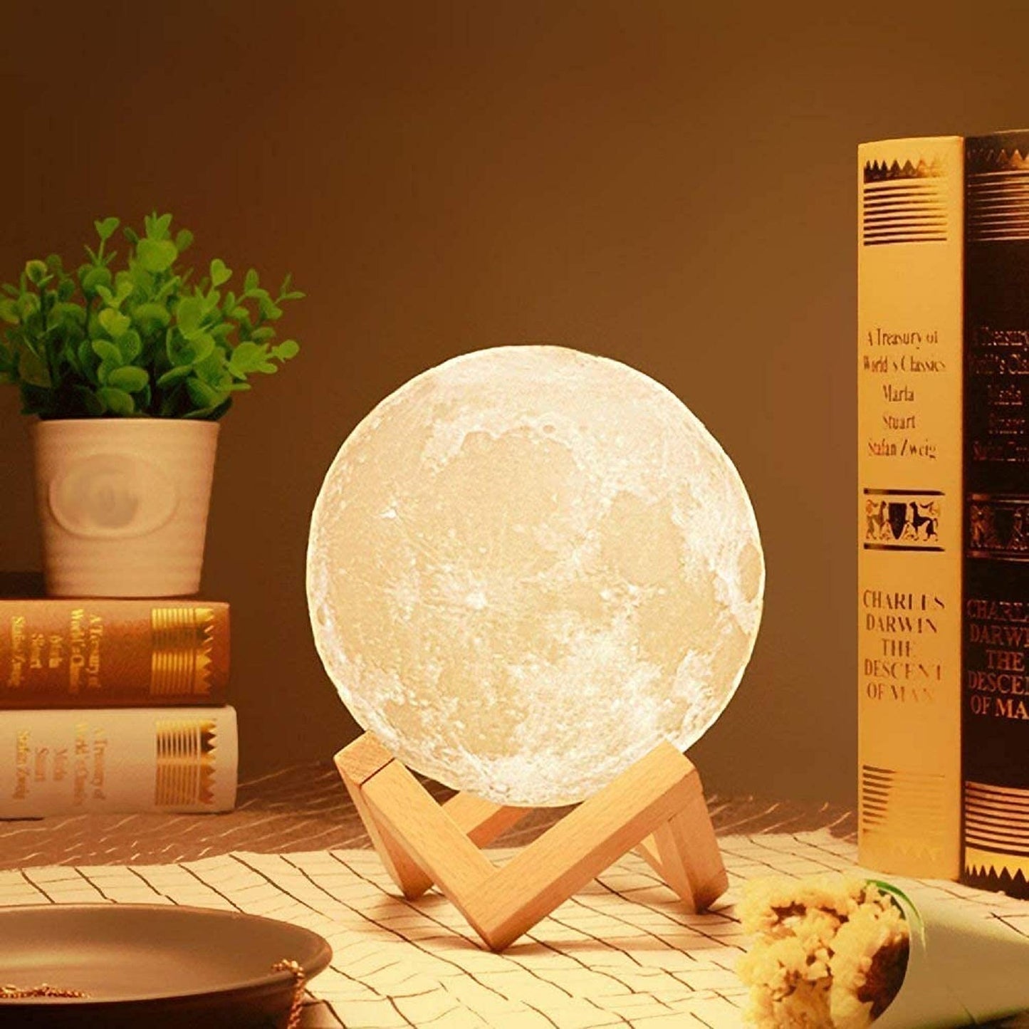 3D Moon Night Lamp β Rechargeable with 7 Color Changing Features