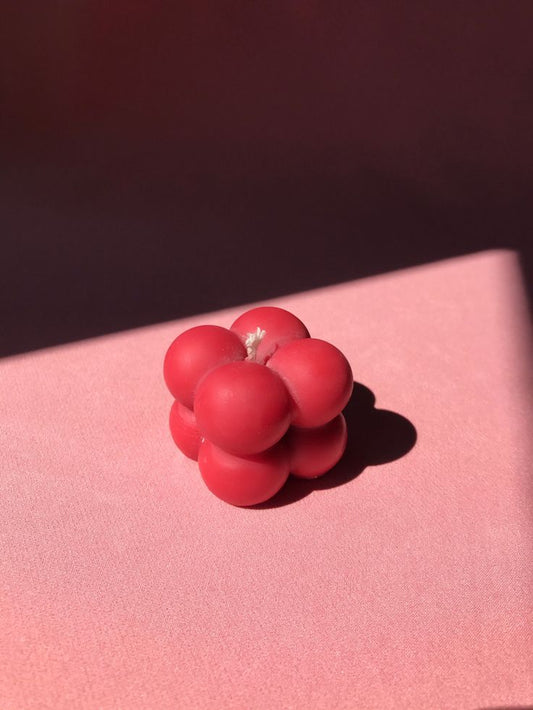 Premium Scented Bubble Cube Candle – Ombre Red & White | Aesthetic Home Decor & Gift for Women