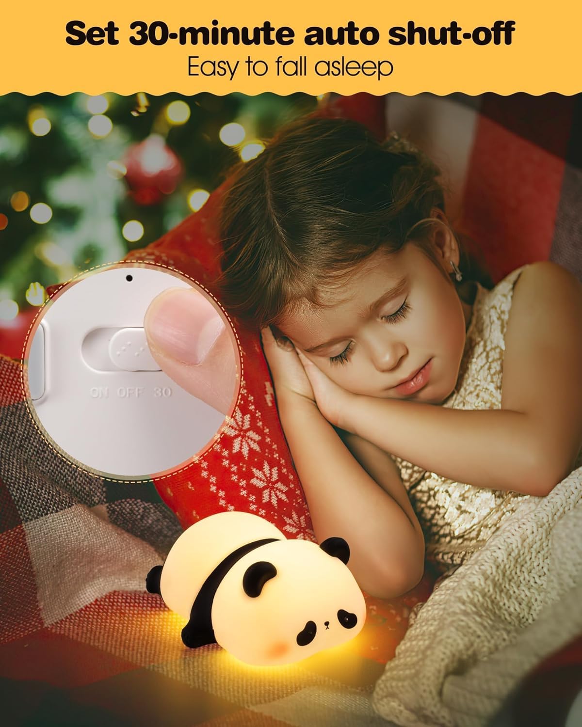 Cute Panda Silicone Night Light (Sleeping Panda Light)