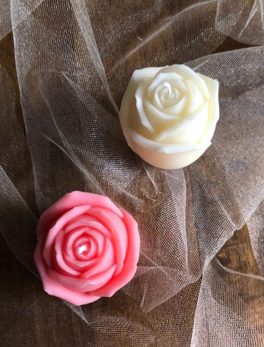 Premium Scented Rose Flower Candles – Set of 2 | Molded Floral Wax Candles for Gift & Home Aesthetics