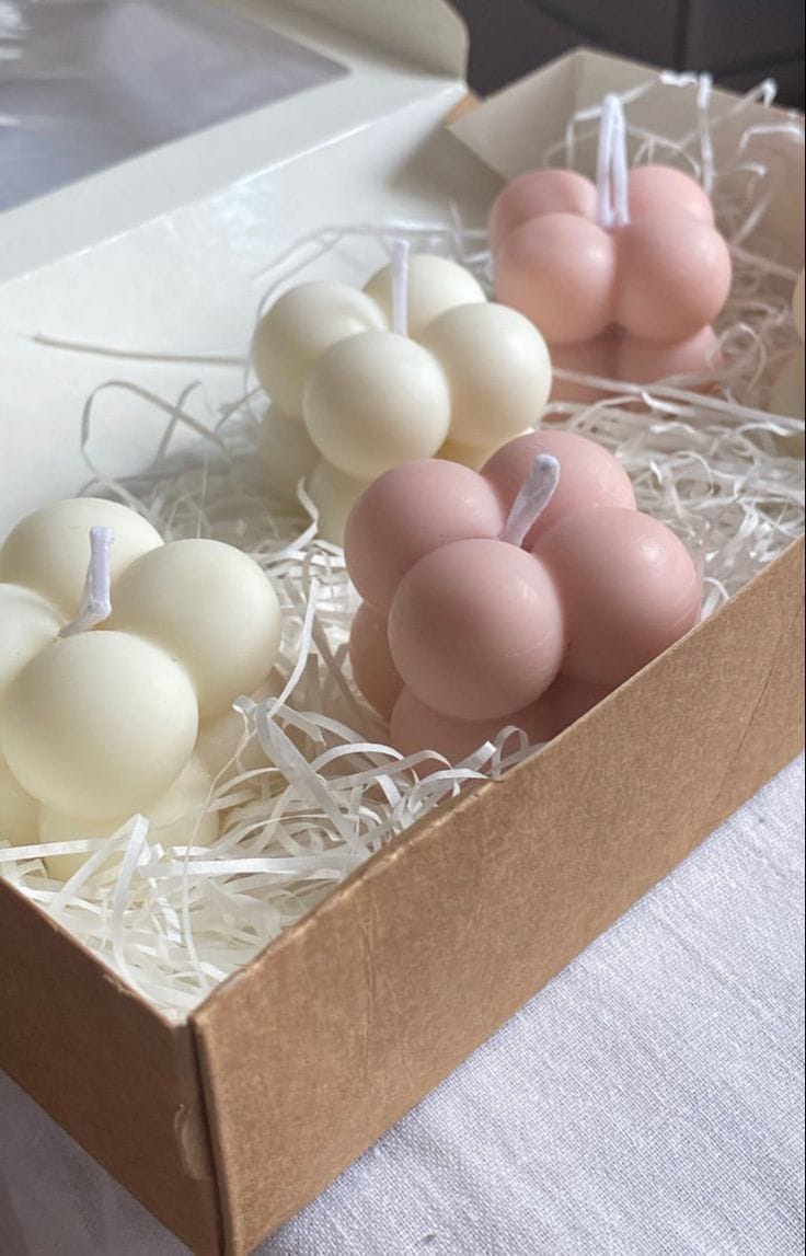 Premium Scented Mini Bubble Candles + Free Customised Message Card | Soy Wax | Multiple Fragrances & Colors