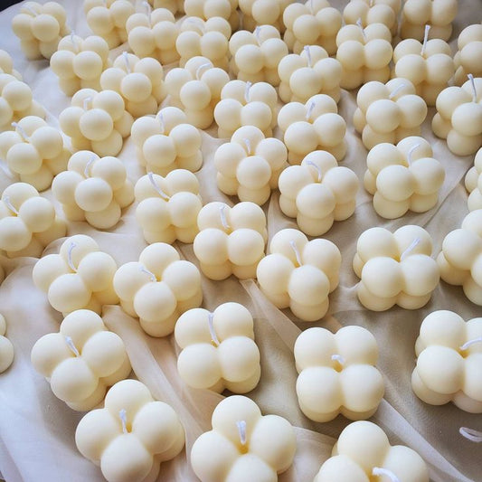 Aesthetic Unscented Mini Bubble Candles – White Wax Decorative Set | Pack of 2 / 4 / 8 / 12 | Elegant Home Decor & Return Gift Item