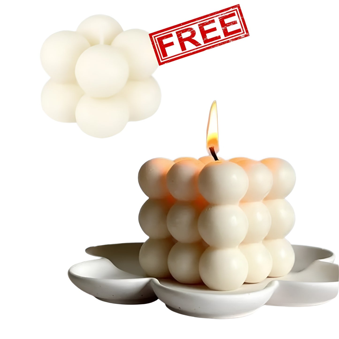 Scented Bubble Candle Combo – Big Bubble + FREE Mini Bubble | Aesthetic Home Decor & Gift Set