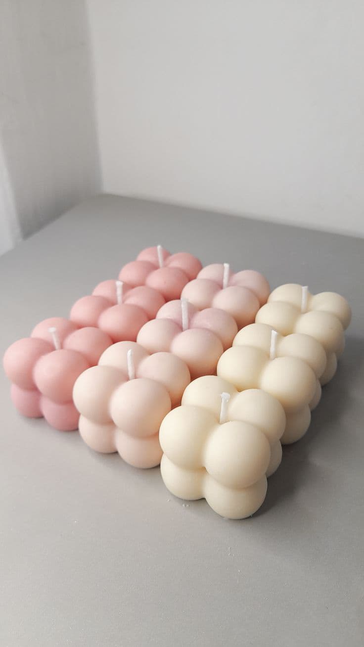 Premium Scented Mini Bubble Candles + Free Customised Message Card | Soy Wax | Multiple Fragrances & Colors