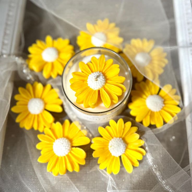 Scented Daisy Flower Candles | Multiple Colours and Fragrance